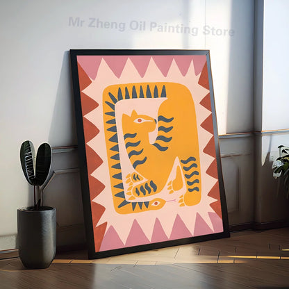Egypt Colorful Abstract Tiger And Leopard