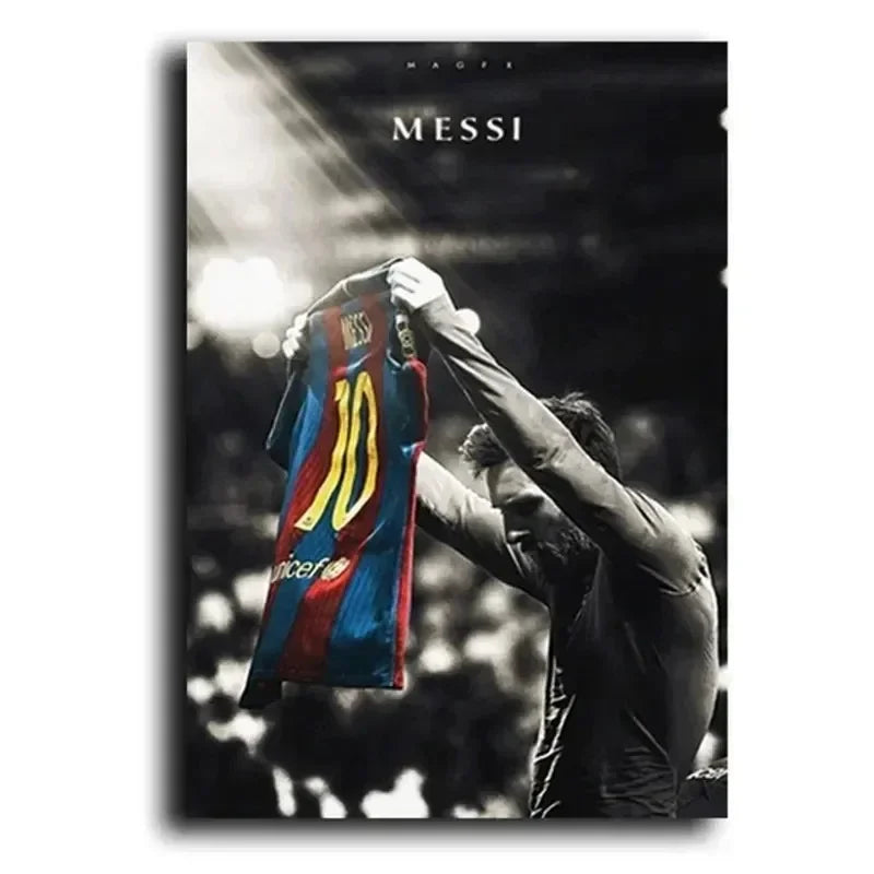 Classic Vintage Wall Art Football Star Lionel Messi