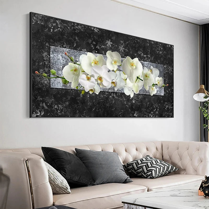 Modern Abstract Gold Flower Oil Painting