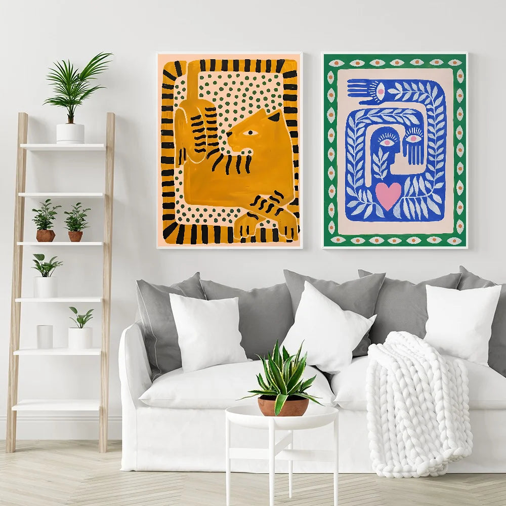 Egypt Colorful Abstract Tiger And Leopard