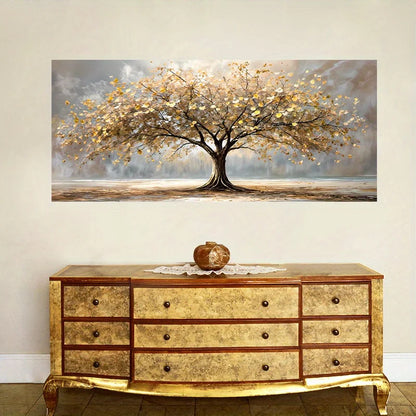 Elegant Tree of Life Gold Leaf Canvas Wall Decor