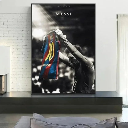 Classic Vintage Wall Art Football Star Lionel Messi