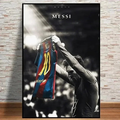 Classic Vintage Wall Art Football Star Lionel Messi