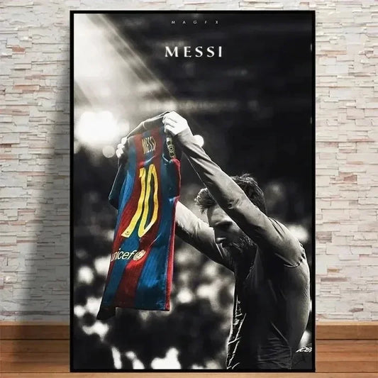 Classic Vintage Wall Art Football Star Lionel Messi