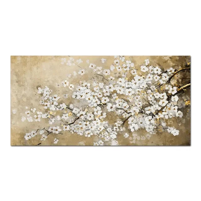 Modern Abstract Gold Flower Oil Painting