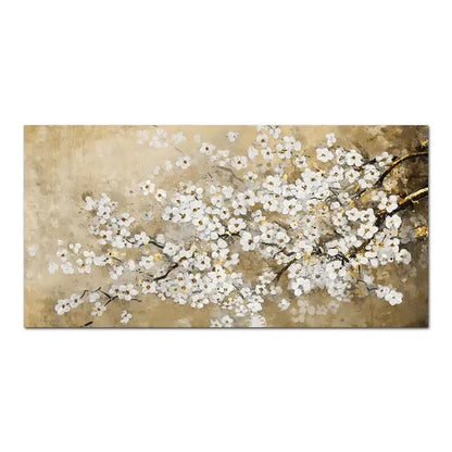 Modern Abstract Gold Flower Oil Painting