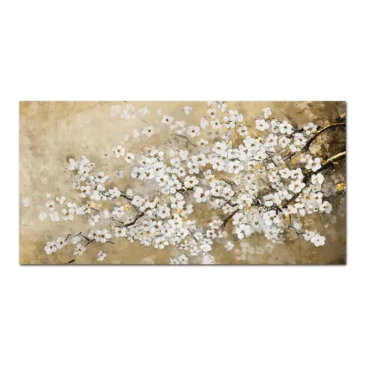 Modern Abstract Gold Flower Oil Painting