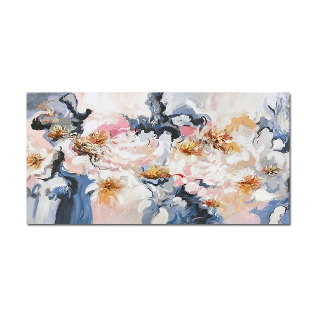 Modern Abstract Gold Flower Oil Painting