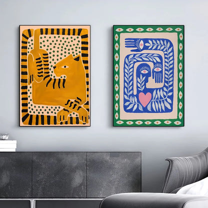 Egypt Colorful Abstract Tiger And Leopard