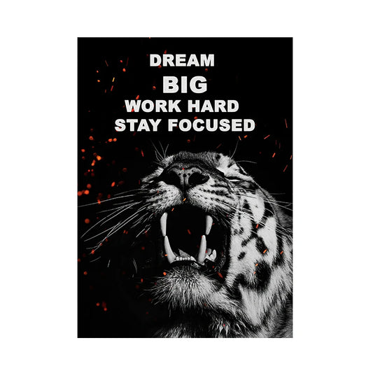 Wild Lion Animal Poster Motivational Quotes Canvas