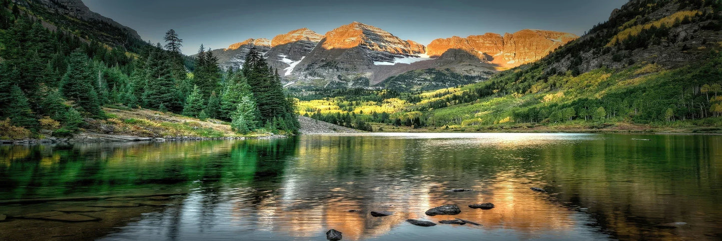 Painting Lake Forest Mountain Scenery Wall Art