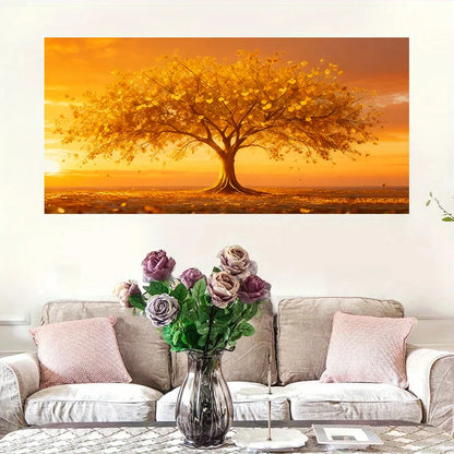 Elegant Tree of Life Gold Leaf Canvas Wall Decor