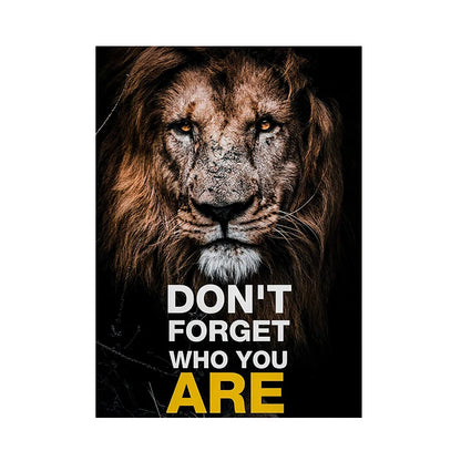 Wild Lion Animal Poster Motivational Quotes Canvas