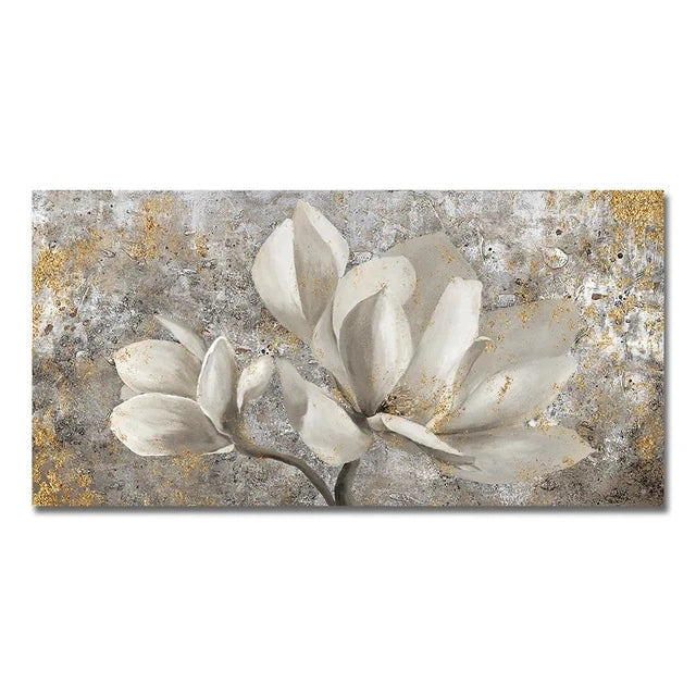 Modern Abstract Gold Flower Oil Painting