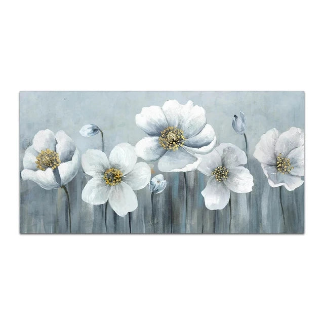 Modern Abstract Gold Flower Oil Painting