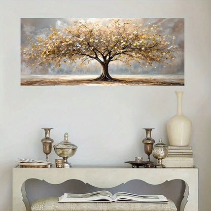 Elegant Tree of Life Gold Leaf Canvas Wall Decor