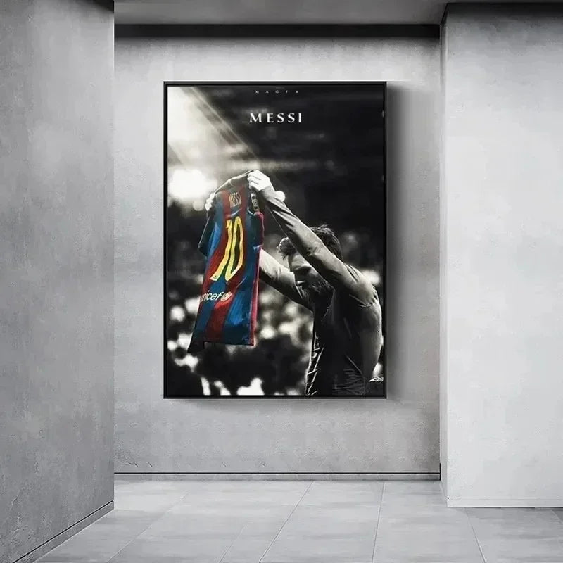 Classic Vintage Wall Art Football Star Lionel Messi
