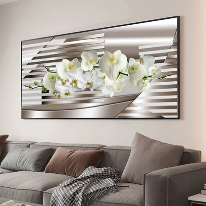 Modern Abstract Gold Flower Oil Painting