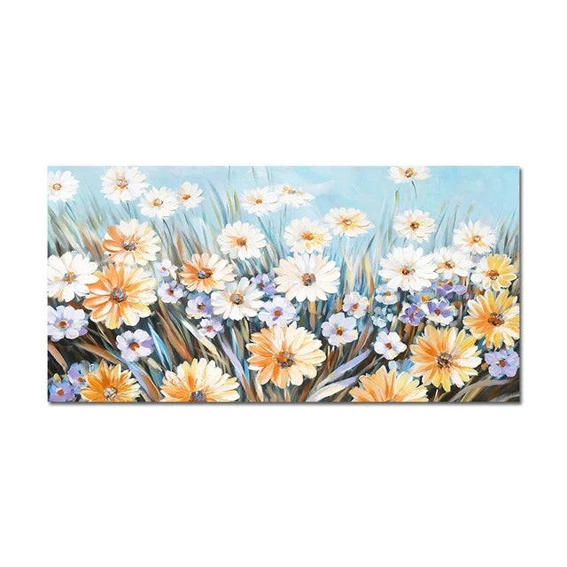 Modern Abstract Gold Flower Oil Painting