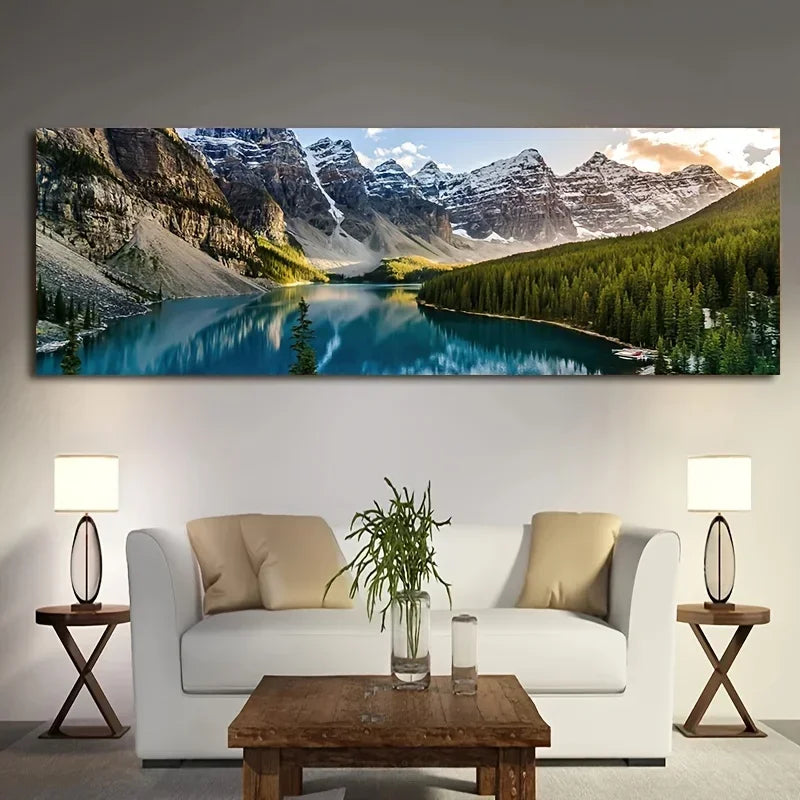 Painting Lake Forest Mountain Scenery Wall Art