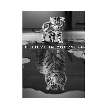 Wild Lion Animal Poster Motivational Quotes Canvas
