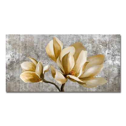 Modern Abstract Gold Flower Oil Painting