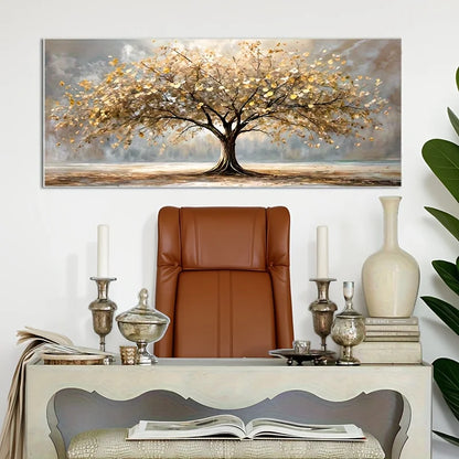 Elegant Tree of Life Gold Leaf Canvas Wall Decor
