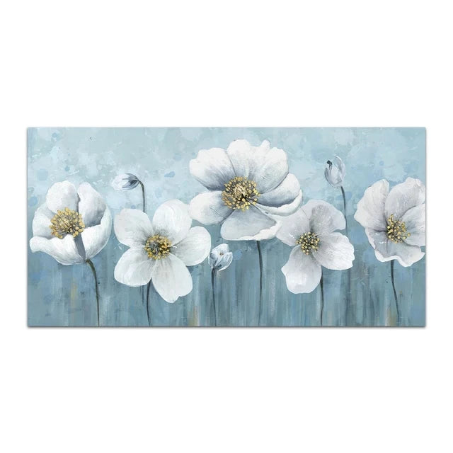 Modern Abstract Gold Flower Oil Painting