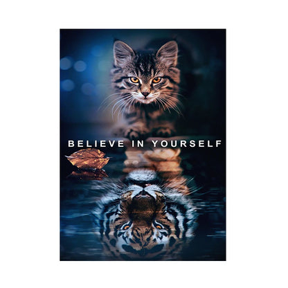 Wild Lion Animal Poster Motivational Quotes Canvas