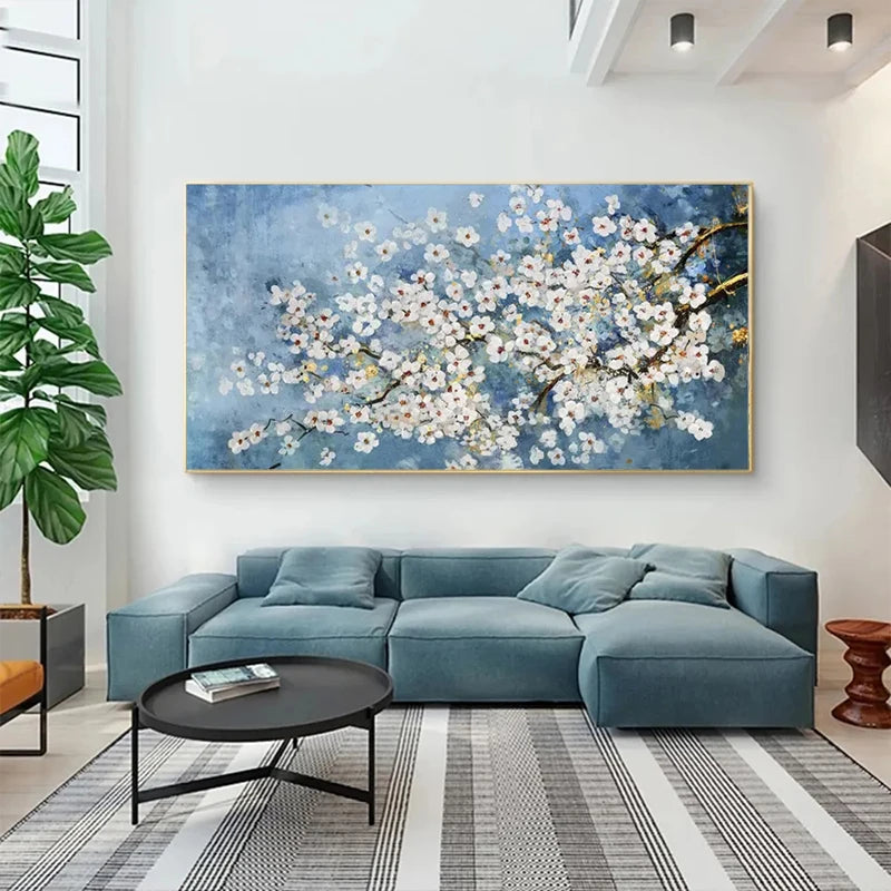 Modern Abstract Gold Flower Oil Painting
