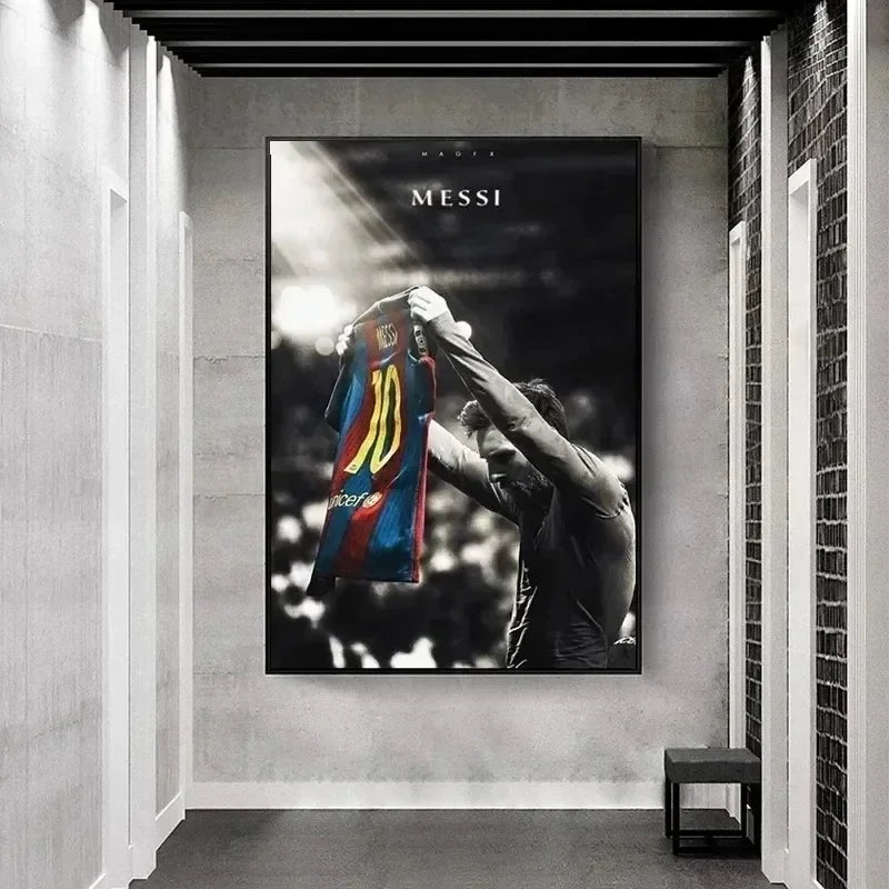 Classic Vintage Wall Art Football Star Lionel Messi