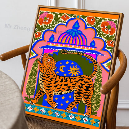 Egypt Colorful Abstract Tiger And Leopard