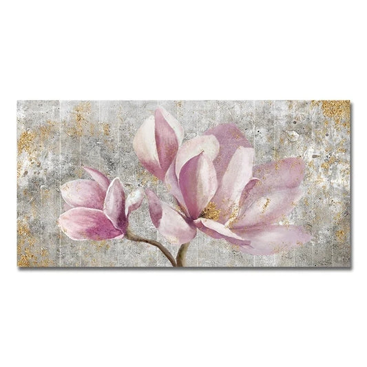 Modern Abstract Gold Flower Oil Painting