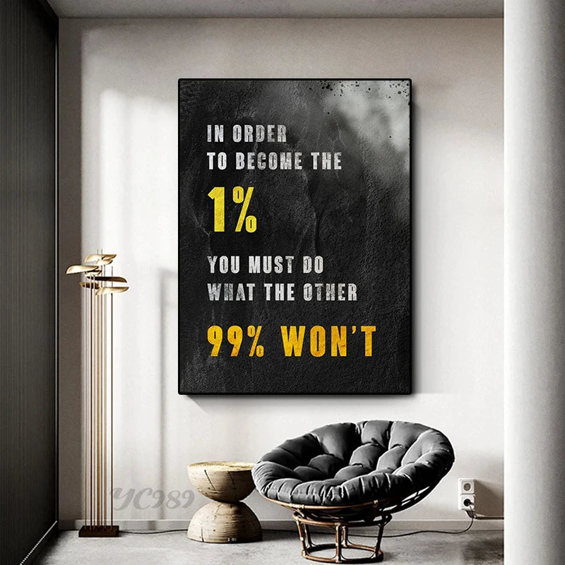 Wild Lion Animal Poster Motivational Quotes Canvas